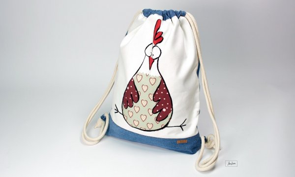 Turnbeutel "Hühnerbande" Huhn 1