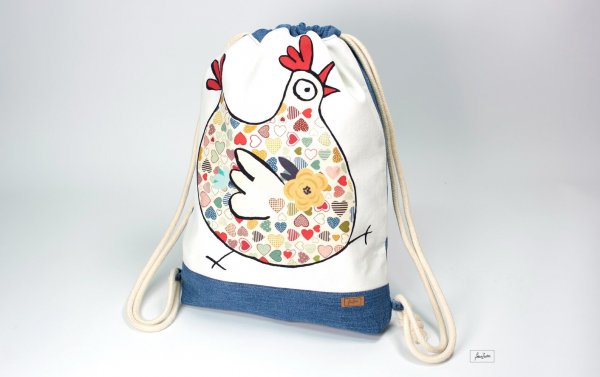 Turnbeutel "Hühnerbande" Huhn 2